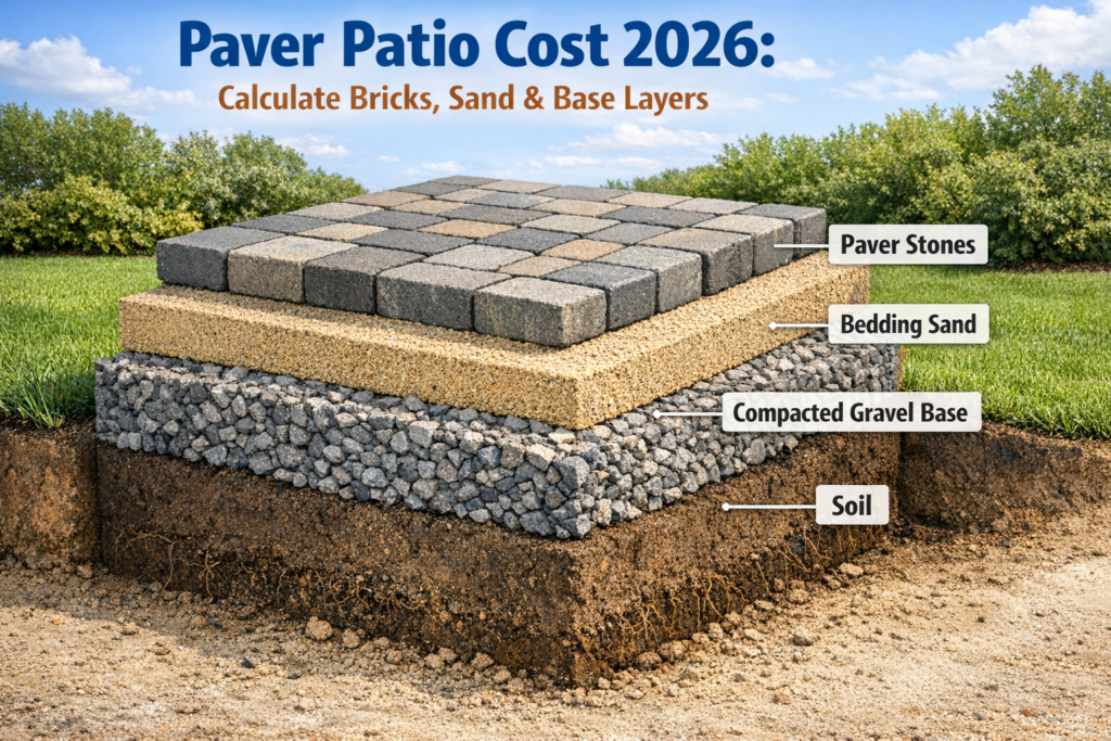 Paver patio installation layers