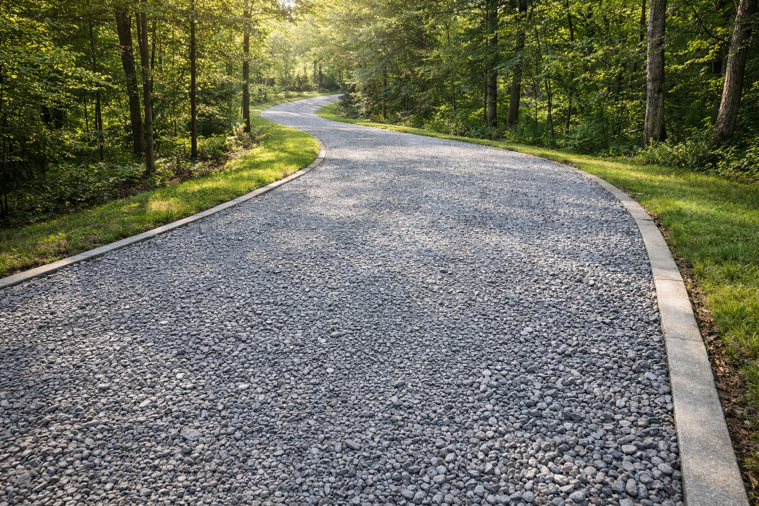 Professionally installed compacted gravel driveway